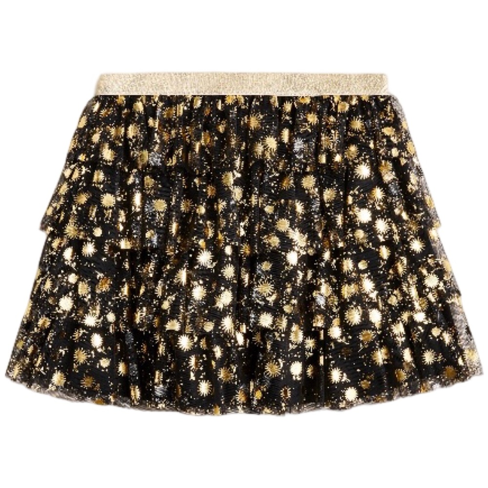 J.Crew Crewcuts Girls' tiered tulle skirt in metallic floral NWOT ✨💫